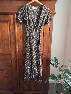 Auguste The Label Floral Wrap Midi Dress